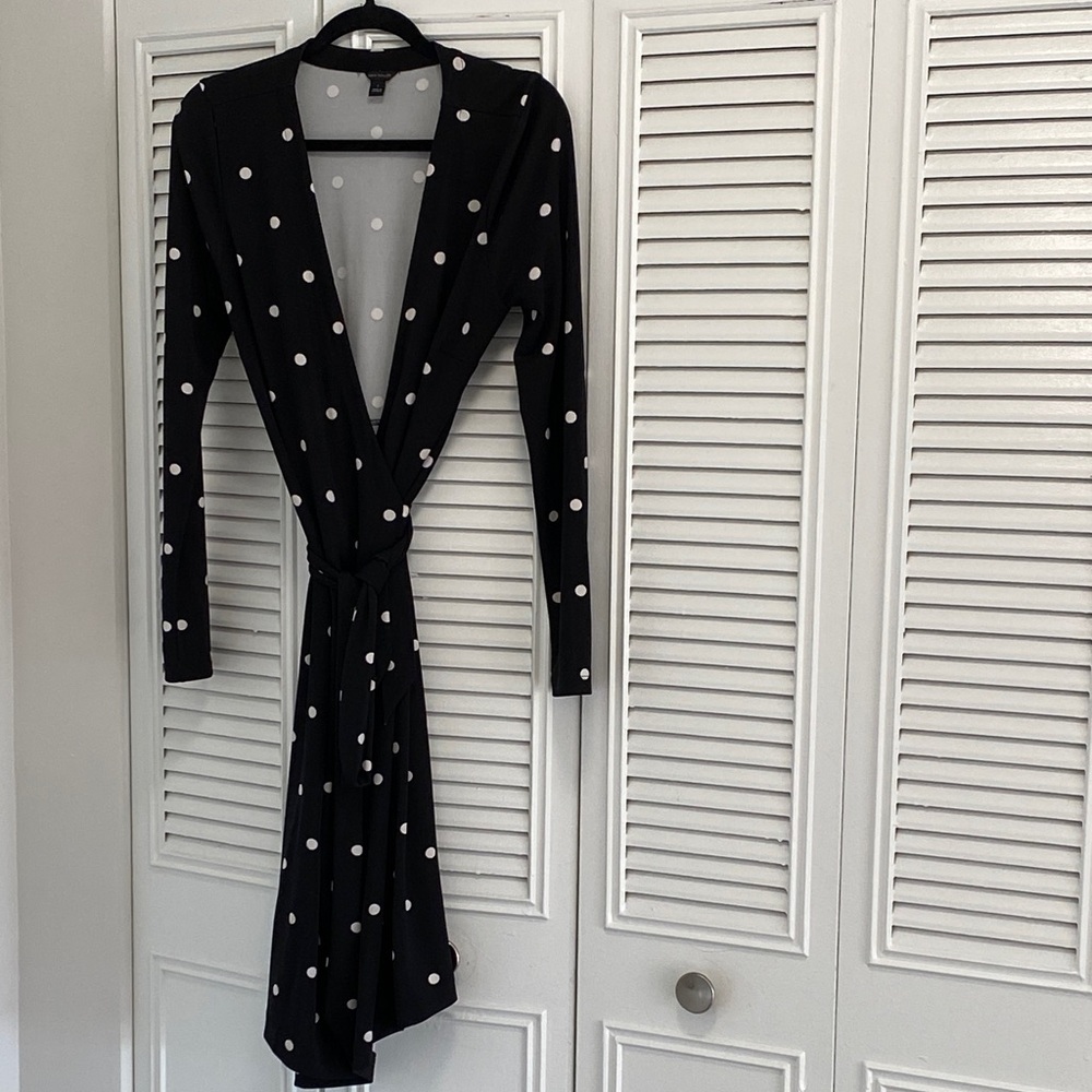 Ann Taylor Polka Dot Wrap Dress